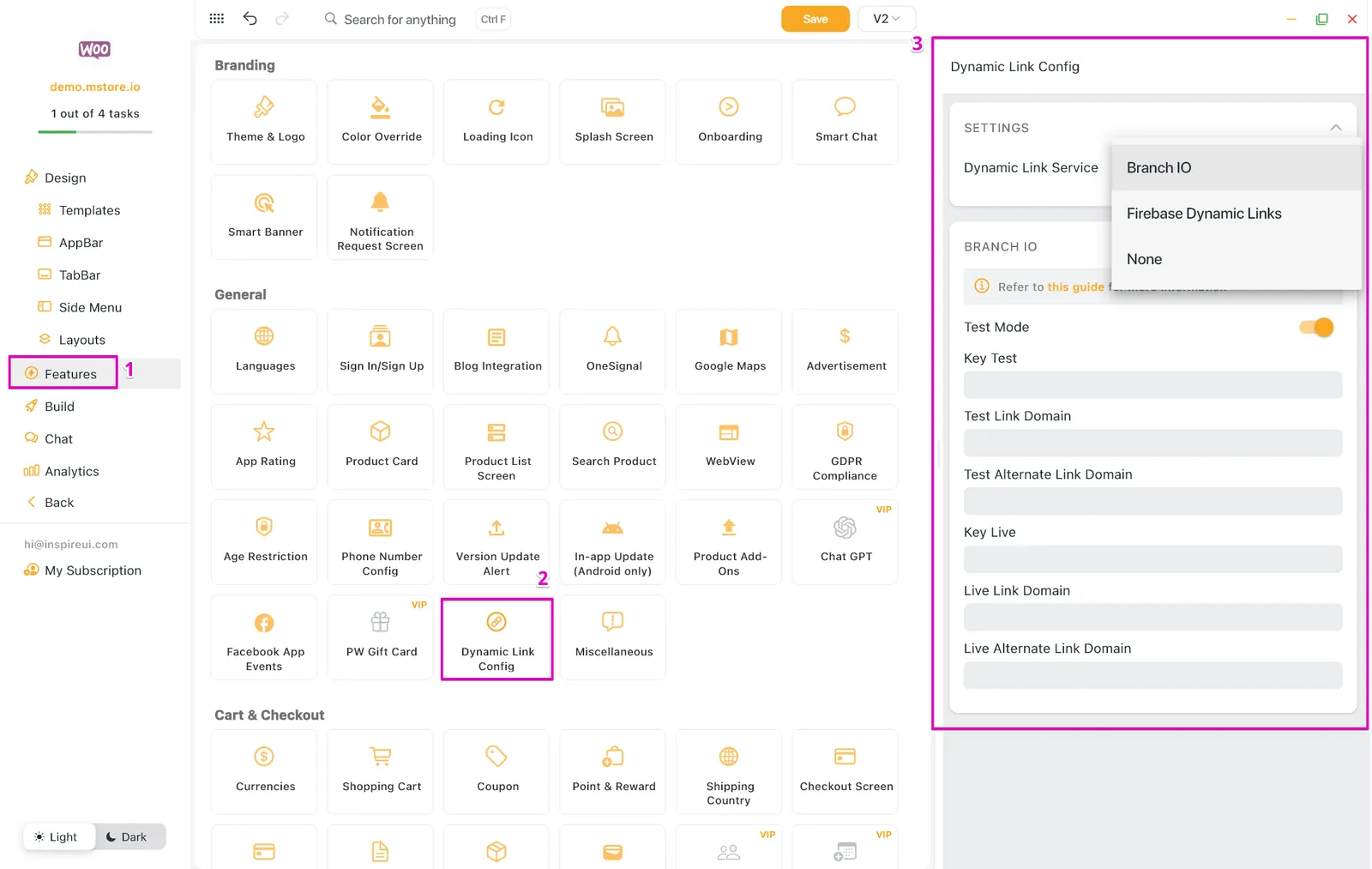 Branch.io Dynamic Links