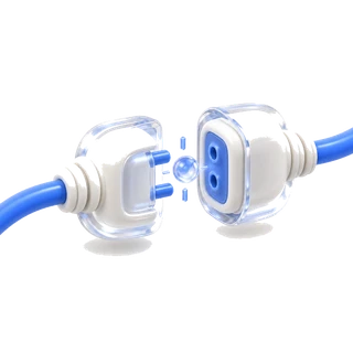 Connect the API clay 3D liquid-glass icon