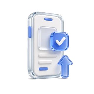 Ship a test build clay 3D liquid-glass icon
